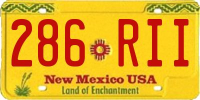 NM license plate 286RII