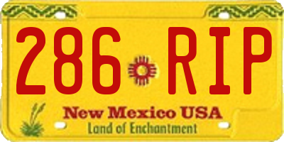 NM license plate 286RIP