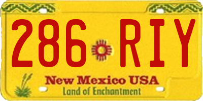 NM license plate 286RIY