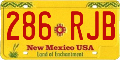 NM license plate 286RJB