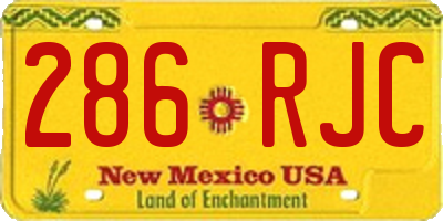 NM license plate 286RJC
