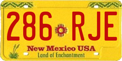 NM license plate 286RJE