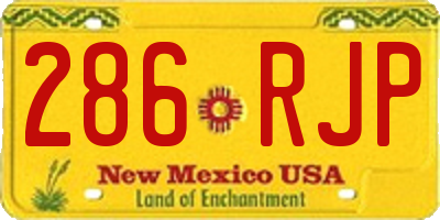 NM license plate 286RJP