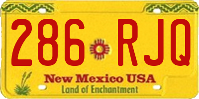 NM license plate 286RJQ