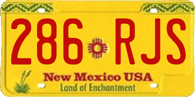 NM license plate 286RJS