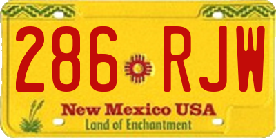 NM license plate 286RJW