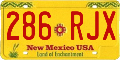 NM license plate 286RJX