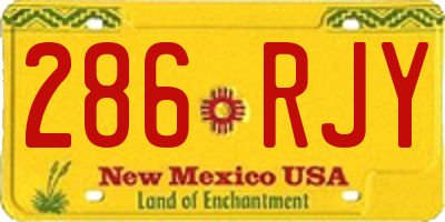 NM license plate 286RJY