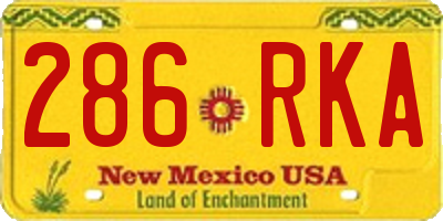 NM license plate 286RKA
