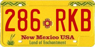 NM license plate 286RKB