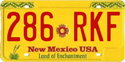 NM license plate 286RKF