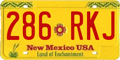 NM license plate 286RKJ