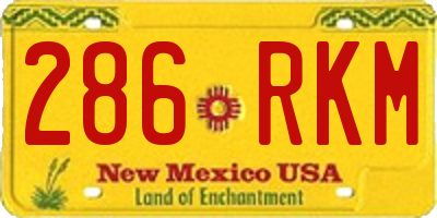 NM license plate 286RKM