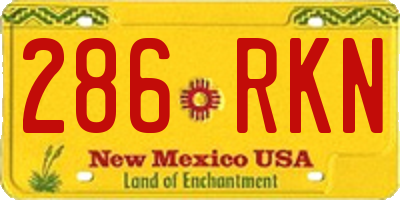 NM license plate 286RKN