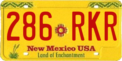 NM license plate 286RKR
