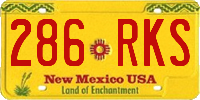NM license plate 286RKS
