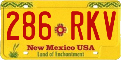 NM license plate 286RKV