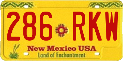 NM license plate 286RKW