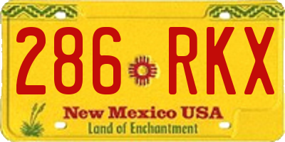 NM license plate 286RKX
