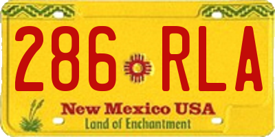 NM license plate 286RLA