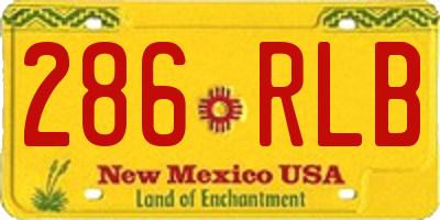 NM license plate 286RLB