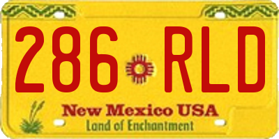 NM license plate 286RLD