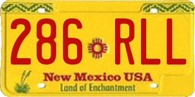 NM license plate 286RLL