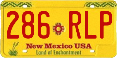 NM license plate 286RLP