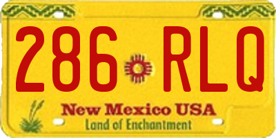 NM license plate 286RLQ