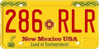 NM license plate 286RLR