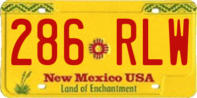 NM license plate 286RLW