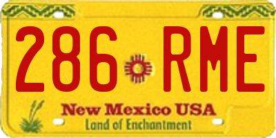 NM license plate 286RME