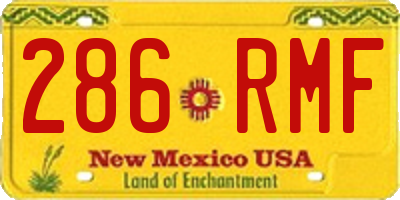 NM license plate 286RMF