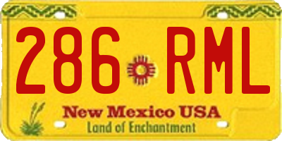 NM license plate 286RML