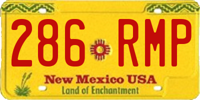 NM license plate 286RMP