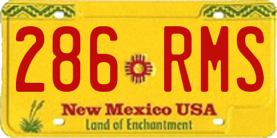 NM license plate 286RMS
