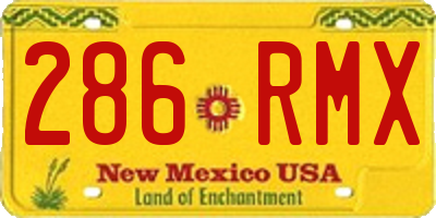 NM license plate 286RMX