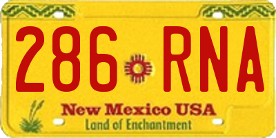 NM license plate 286RNA