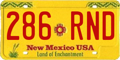 NM license plate 286RND