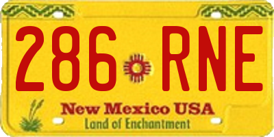 NM license plate 286RNE