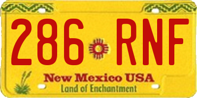NM license plate 286RNF