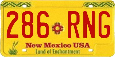 NM license plate 286RNG