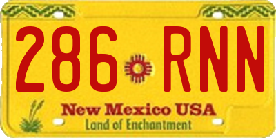 NM license plate 286RNN