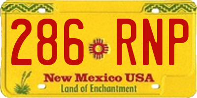 NM license plate 286RNP