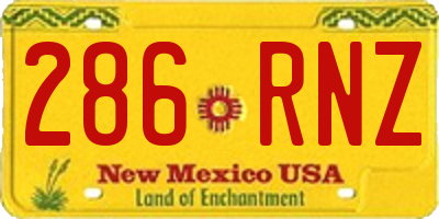NM license plate 286RNZ