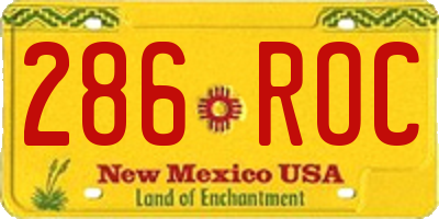 NM license plate 286ROC