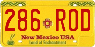 NM license plate 286ROD