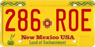 NM license plate 286ROE