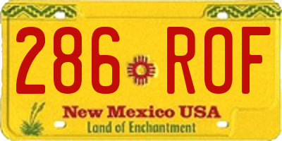 NM license plate 286ROF