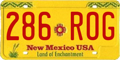 NM license plate 286ROG